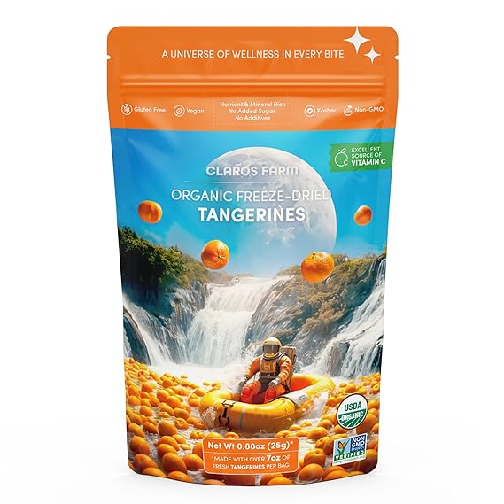 Claros Farm Organic Freeze Dried Tangerines