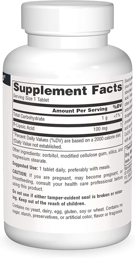 SOURCE NATURALS R-LIPOIC ACID 100MG 60T