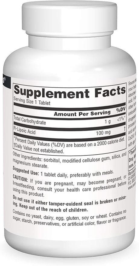 SOURCE NATURALS R-LIPOIC ACID 100MG 60T