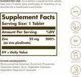 Solgar Zinc Picolinate 22 mg Tablets 100tablet