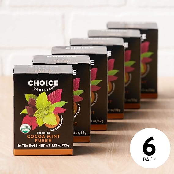 CHOICE ORGANIC TEAS Cocoa Mint Puerh Tea 16 BAG