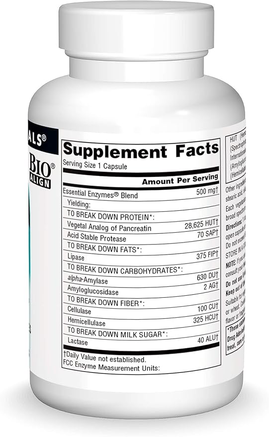 SOURCE NATURALSESSENTIAL ENZYMES 500MG 120C