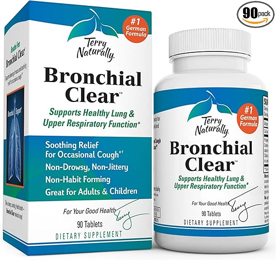 Terry Naturally Bronchial Clear Lung and Upper Respiratory Function 90 Tablets