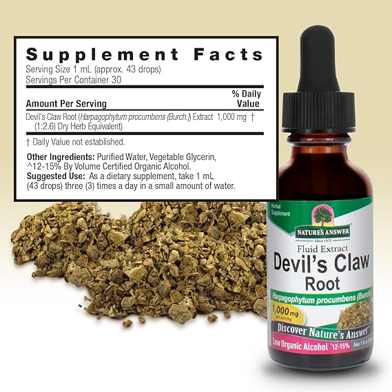 Nature's Answer Devil's Claw Root Alcohol 1,000 mg