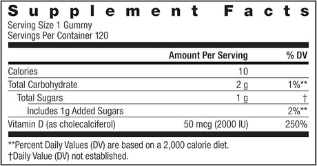 Rainbow Light VITAMIN D HIGH POTENCY GUMMIES 2000IU 120CT