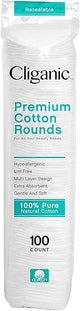 CLIGANICCOTTON ROUNDS PREMIUM 100CT