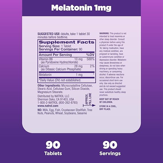 NATROL MELATONIN 1MG 90T