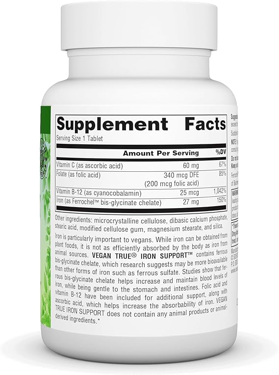 SOURCE NATURALS VEGAN TRUE IRON SUPPORT 180T