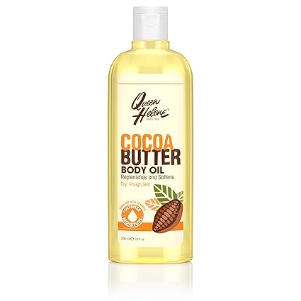 Queen Helene Natural Cocoa Butter Moisturizing Body Oil with Vitamin E, 10 fl oz
