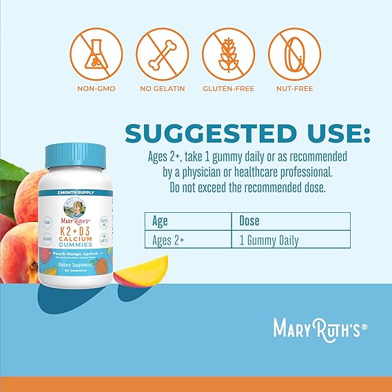 Mary Ruth's K2 + D3 Calcium Gummies 30