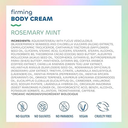 SEAWEED BATH CO. FIRMING BODY CREAM ROSEMARY MINT 6 FL OZ