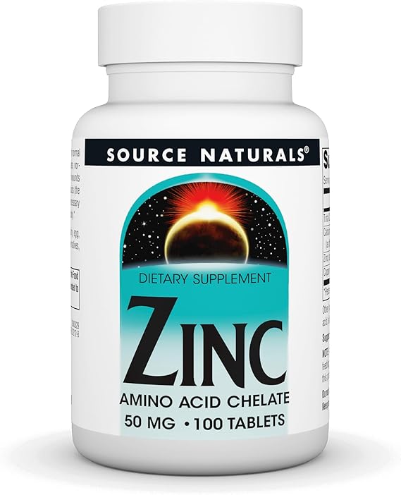 SOURCE NATURALS ZINC CHELATED 50MG 100T