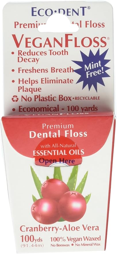 ECODENT DISPLAY FLOSS VEGAN CRANBERRY ALOE