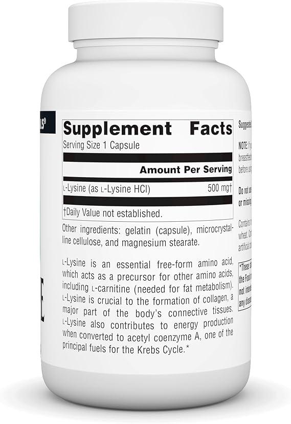 SOURCE NATURALS L-LYSINE CAP 500MG 100C