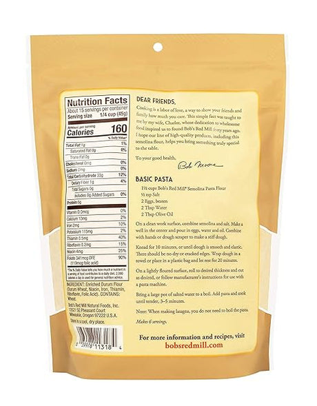 BOB`S RED MILL Semonlina 24 OZ