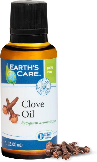 ACEITE DE CLAVO EARTH'S CARE 100% PURO Y NATURAL 1 ONZA