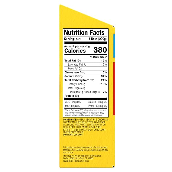 TASTY BITE ChickPea Biryani,Rice Bowl 7 OZ