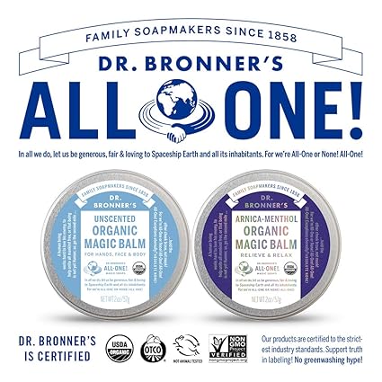 DR. BRONNER'S UNSCENTED ORGANIC MAGIC BALM 2 OZ