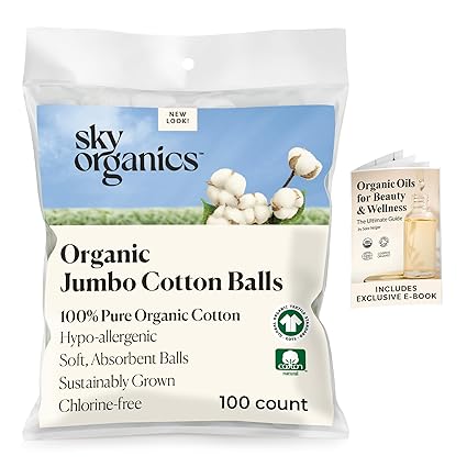 SKY ORGANICS ORGANIC COTTON BALLS 100CT
