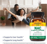 Country Life N-ACETYL CYSTEINE 750MG 60 Vegicaps