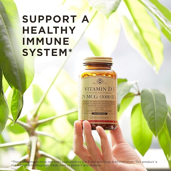Solgar Vitamin D3 (Cholecalciferol) 25 mcg (1000 IU) Softgels 250softgel
