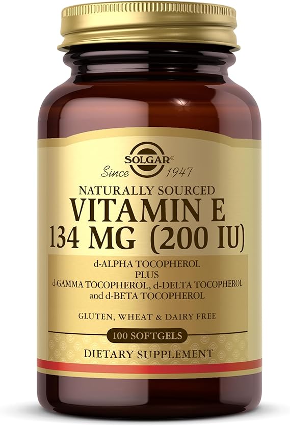 Solgar Vitamin E 134 mg (200 IU) Mixed Softgels (d-Alpha Tocopherol & Mixed Tocopherols) 100softgel