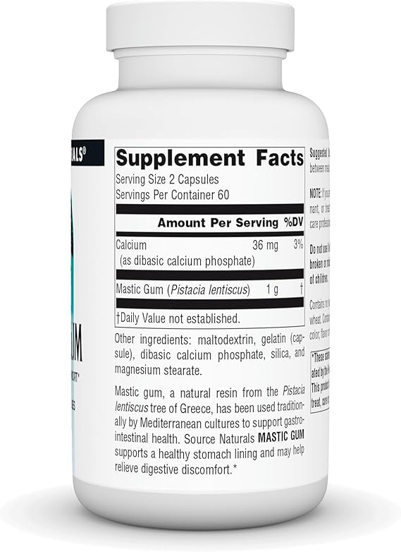SOURCE NATURALS MASTIC GUM 500 MG 60 CAPS