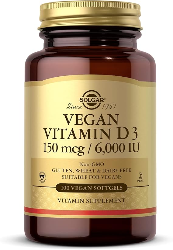Solgar Vegan Vitamin D3 150 mcg (6000 IU) Softgels  100softgel