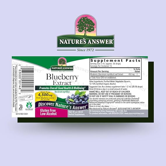 Natures Answer Blueberry Extract Low Alcohol