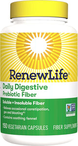 Renew Life DAILY DIGESTIVE PREBIOTIC FIBER 150 CAPSULES