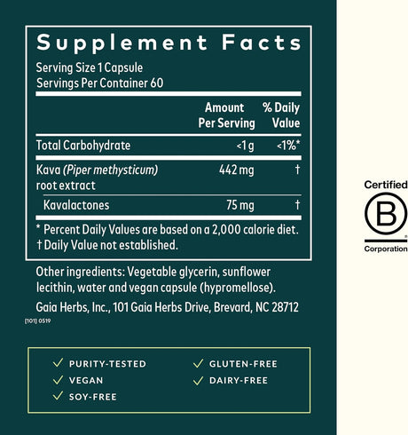 Gaia Herbs Kava Root 60 ct