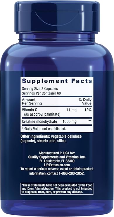 Life Extension Creatine Veggie Capsules 1000 mg