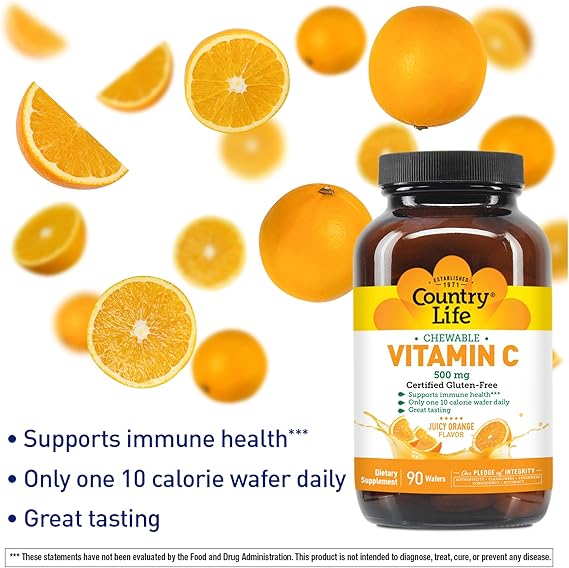 Country Life VITAMIN C CHEWABLE 500MG 90 Wafer