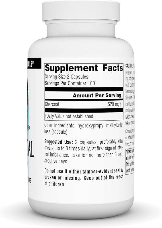 SOURCE NATURALS CHARCOAL 260MG CAPS 200C