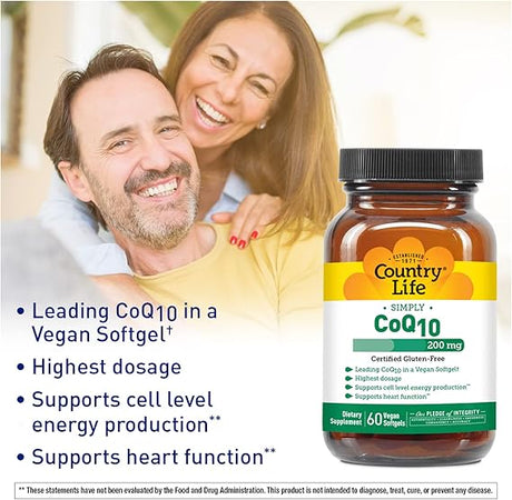 Country Life VEGAN COQ10 200MG 60 Softgel