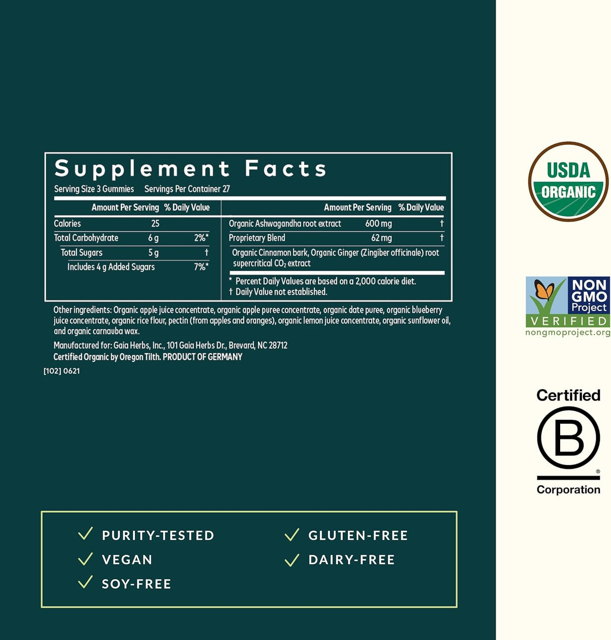 Gaia Herbs Ashwagandha Gummies 81 ct
