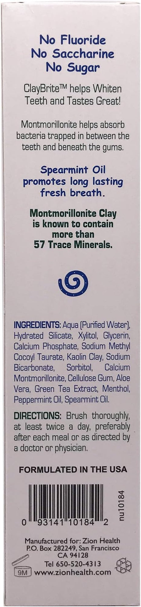 Zion Health Claybrite Charcoal 4 oz