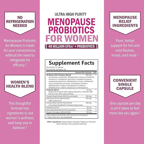 Menopause Support Probiotics 50 Billion CFU