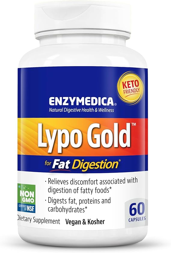 Enzymedica  Lypo Gold For Fat Digestion 60 Capsules