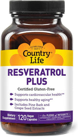 Country Life RESVERATROL PLUS 120 Vegicaps