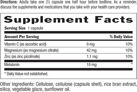 Country Life MELATONIN 10MG MAG ZINC VIT C 60 Capsule