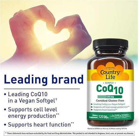 Country Life VEGAN COQ10 100MG 120 Softgel