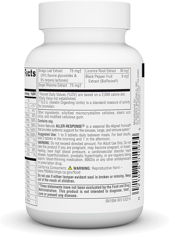 SOURCE NATURALS ALLER RESPONSE 45T