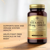 Solgar Vitamin E 670 mg (1000 IU) Vegan Softgels (d-Alpha Tocopherol & Mixed Tocopherols) 100softgel