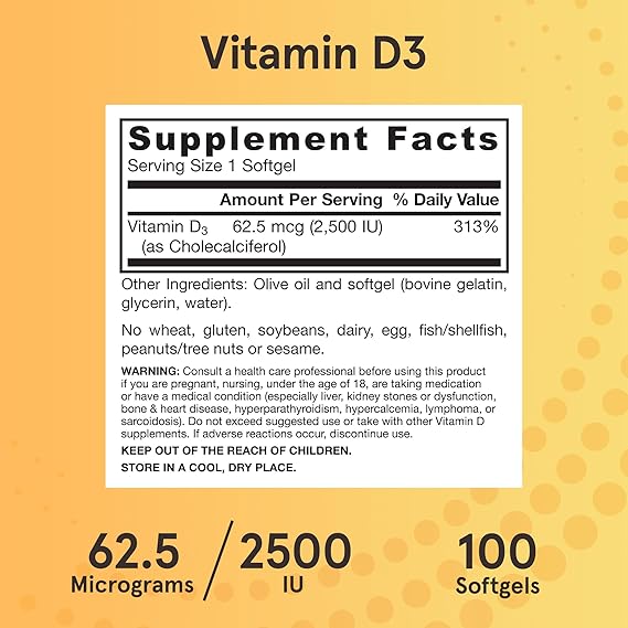 Vitamin D3 62.5 MCG (2500 IU)