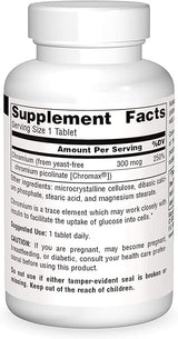 SOURCE NATURALS CHROMIUM PICOLINATE 300MCG 120
