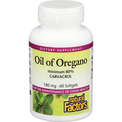 Natural Factors ACEITE DE ORÉGANO 180 MG 60/CÁPSULAS BLANDAS