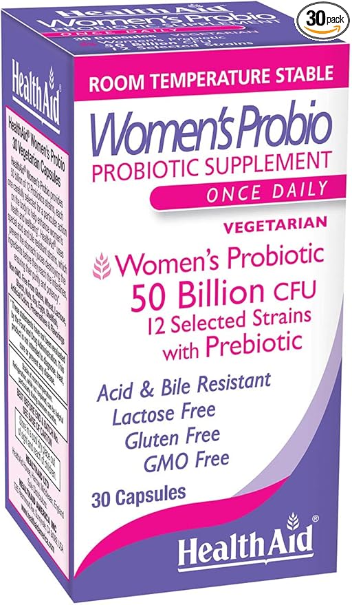 HealthAid Women's Probio Probiotic Daily Veg 30 cap 50 billion CFU 12 strains