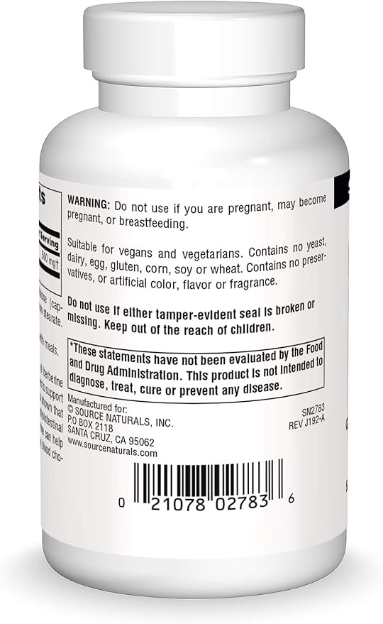 SOURCE NATURALS BERBERINE 500MG VEGI CAP 60VC