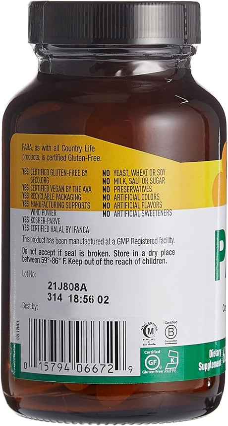 Country Life PABA 1000MG 60 Tablet